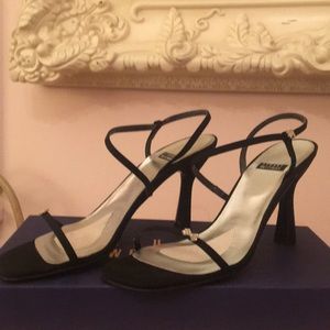 Stuart Weitzman sandals with small crystal bows